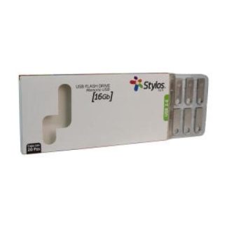 MEMORIA USB STYLOS ST100 16GB USB 2.0 PLATA 20 PIEZAS