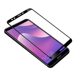 MICA CRISTAL TEMPLADO 5D COMPATIBLE CON HUAWEI Y7 2018 NEGRO