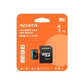 MICRO SECURE DIGITAL ADATA MICROSDXC-SDHC UHSI U3 V30 1TB CLASE 10 (A2) VELOCIDAD DE LECTURA - ESCRITURA HASTA 100-85 (MB-S) AUSDX1TUI3V30SA2RA1
