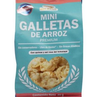 MINI GALLETAS DE ARROZ CON QUINOA Y SAL ROSA 30 G BSD FOODS