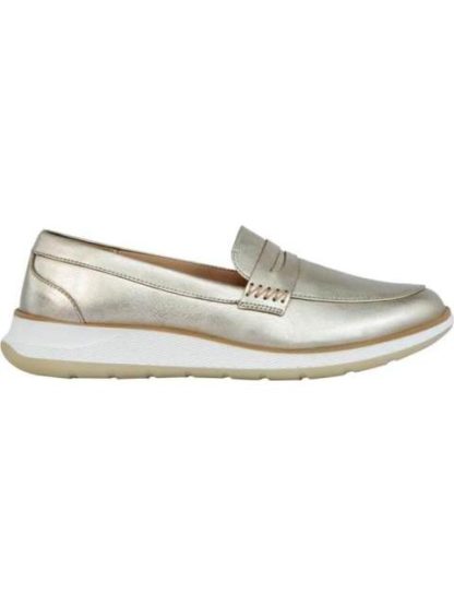 MOCASIN METALICO DE PIEL DORADO FLEXI