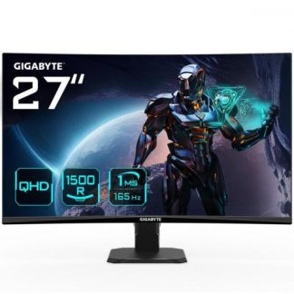 MONITOR GAMER CURVO GIGABYTE GS27QC LCD 27 2560X1440 QUAD HD FREESYNC 165HZ HDMI-DISPLAYPORT NEGRO