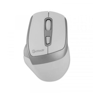 MOUSE ERGONOMICO GETTTECH WIRELESS 6D OFFICE INALAMBRICO BLUETOOTH USB 7200DPI PLATA-BLANCO