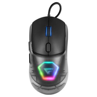MOUSE GAME FACTOR MOG530BK CARCASAS INTERCAMBIABLES PIXART 3327 12 000 DPI RGB USB NEGRO