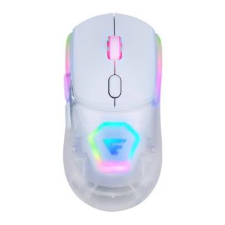 MOUSE GAME FACTOR MOW700WH CARCASAS INTERCAMBIABLES 2.4G+BT PIXART 3395 26 000 DPI RGB BLANCO