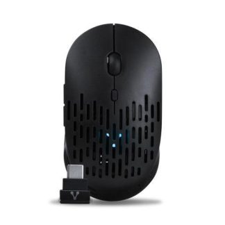 MOUSE VORAGO MO208 INALAMBRICO TIPO C Y BLUETOOTH HASTA 2400 DPI RECARGABLE NEGRO