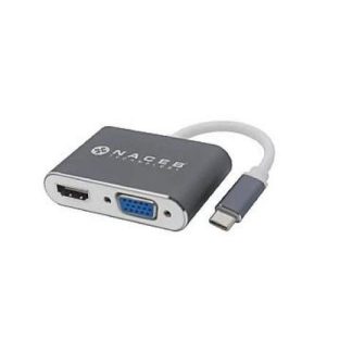 NACEB ADAPTADOR USB 3.0 MACHO - HDMI-VGA HEMBRA GRIS-BLANCO