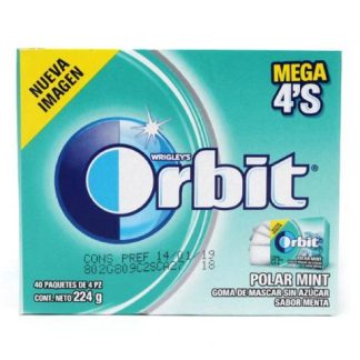 ORBIT CHICLE CONF 4 PASTILLAS MENTA POLAR 40 DE 5.6 GR (IVA