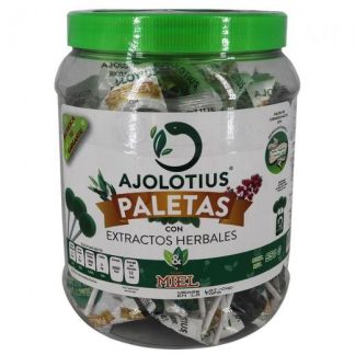 PALETA AJOLOTIUS DE CARAMELO MACIZO C 50 PZ (VITROLERO) AJOLOTIUS