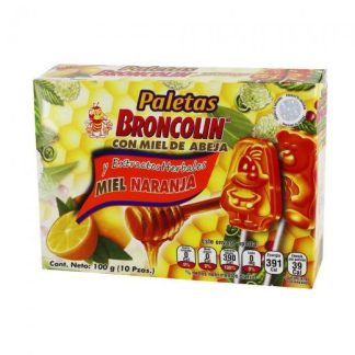 PALETAS BRONCOLIN CON MIEL DE ABEJA Y EXT. HERBALES MIEL-NARANJA BRONCOLIN