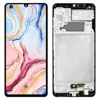 PANTALLA COMPLETA CON MARCO PARA SAMSUNG A32 A325 4G A325M AMOLED COLOR NEGRO