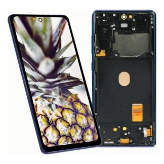 PANTALLA PARA SAMSUNG S20 FE G780G AMOLED COMPLETA CON MARCO AZUL