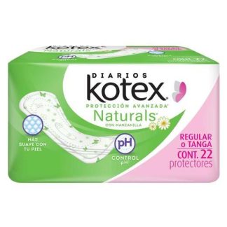 PANTIPROTECTOR KOTEX MANZANILLA REGULAR SIN ALAS PAQUETE CON 22 PIEZAS