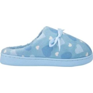 PANTUFLA DE PELUCHE CORAZONES AZUL SHOSH CONFORT