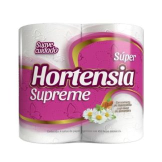PAPEL HIG. HORTENSIA MEGA ROSA 450 HOJAS 4 PZ