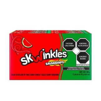 PAQUETE SKWINKLES SALSAGHETI SANDIA CON 12 PIEZAS DE 24 GR