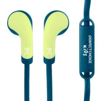 PERFECT CHOICE AUDIFONOS INTRAURICULARES CON MICROFONO BUBBLE GUM ALAMBRICO 1.2 METROS 3.5MM AMARILLO-AZUL