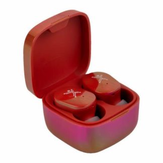 PERFECT CHOICE AUDIFONOS INTRAURICULARES CON MICROFONO TWS MINI PEARL INALAMBRICO BLUETOOTH USB-C ROJO