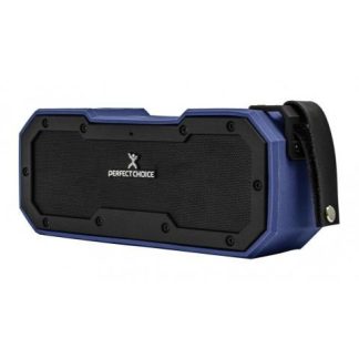 PERFECT CHOICE BOCINA PORTATIL FORTE BLUETOOTH INALAMBRICO 10W RMS USB NEGRO-AZUL - RESISTENTE AL AGUA