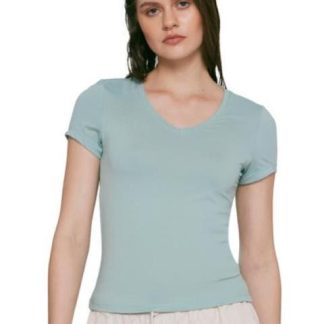 PLAYERA MANGA CORTA AZUL MENTA HOLLY LAND