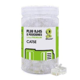 PLUGS DE RED BROBOTIX RJ45 CAT5E 100 PIEZAS MACHO MACHOTRANSPARENTE 263786