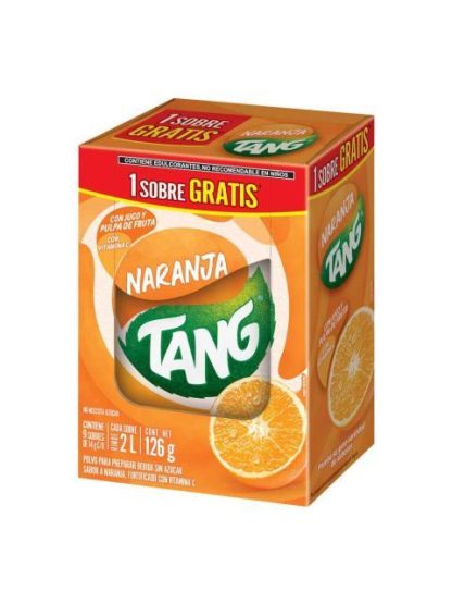 POLVO PARA PREPARAR BEBIDA TANG SABOR NARANJA PAQUETE CON 8 SOBRES
