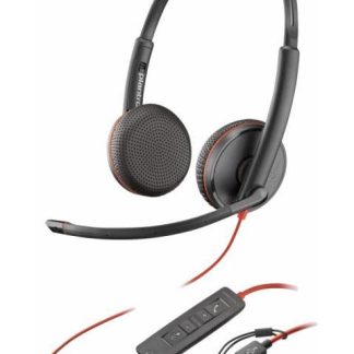 POLY AUDIFONOS CON MICROFONO BLACKWIRE 3225 ALAMBRICO 2.2 METROS USB-A-3.5MM NEGRO