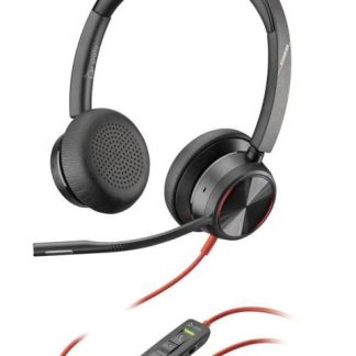 POLY AUDIFONOS CON MICROFONO BLACKWIRE 8225 ALAMBRICO 2.2 METROS USB A NEGRO