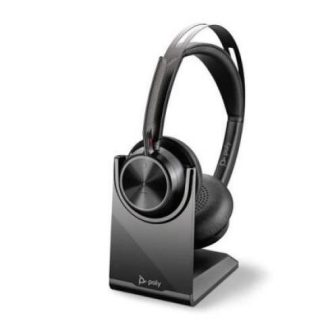 POLY AUDIFONOS CON MICROFONO VOYAGER FOCUS 2 UC MICROSOFT CON BASE BLUETOOTH ALAMBRICO-INALAMBRICO USB-A NEGRO
