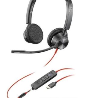 POLY BLACKWIRE 3325 ALAMBRICOS USBC CON ADAPTADOR USBC-A CONECTOR 3.5 MM BINAURAL CERTIFICACION MICROSOFT TEAMS