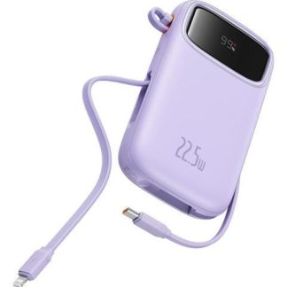 POWER BANK BASEUS QPOW2 22.5W 10000MAH PANTALLA Y 4 PUERTOS COLOR LILA
