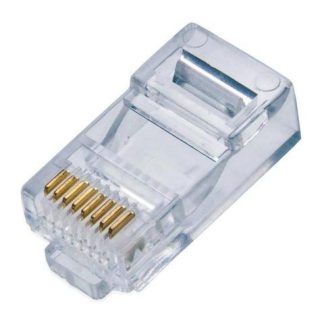 QIAN BOTE CON 100 PIEZAS DE PLUG RJ45 CAT5E IDEAL PARA CABLE CAT5 Y CAT5E 8 CONTACTOS CON BANO DE ORO DE 50 MICRAS MOD. NW5100
