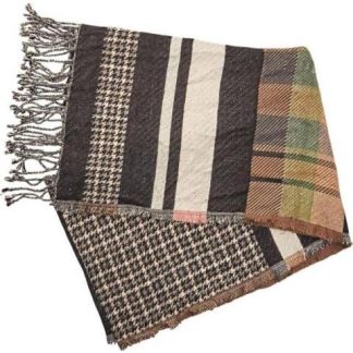 REBOZO CHAL PARA DAMA UNITALLA TEXTIL CON FLEQUILLOS CAFE HOLLY LAND