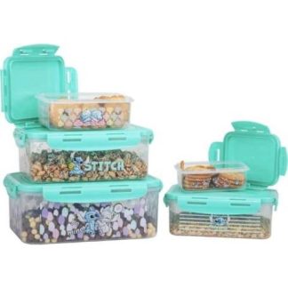 RECIPIENTE DE ALIMENTOS DE STITCH SET DE 5 CONTENEDORES MULTICOLOR STITCH