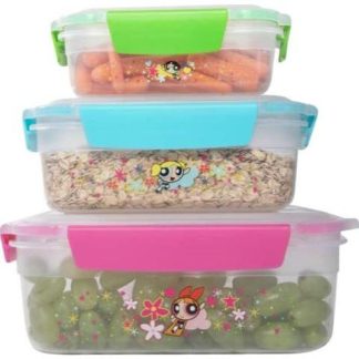 RECIPIENTE DE ALIMENTOS THE POWERPUFF GIRLS SET DE 3 CONTENEDORES MULTICOLOR THE POWERPUFF GIRLS