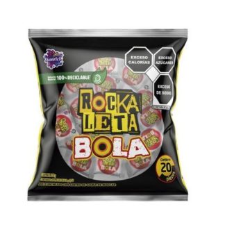ROCKA BOLA CHICLE BOLSA CON 20 PZ DE 16 GR