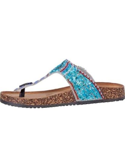 SANDALIA CASUAL CON PEDRERIA AZUL VI LINE - Image 5