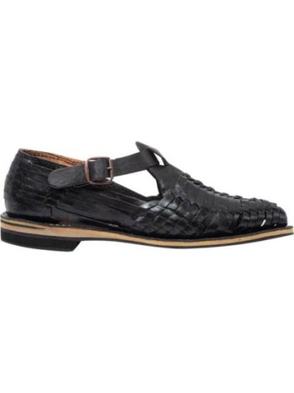 SANDALIA CASUAL HUARACHE ARTESANAL NEGRO KAFE