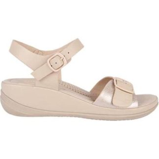 SANDALIA CUÑA CONFORT MONOCOLOR BEIGE SHOSH