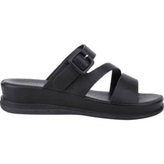 SANDALIA PLANA MONOCOLOR HEBILLA NEGRO SHOSH