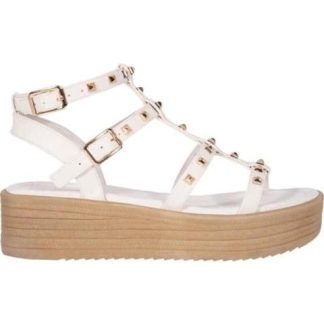 SANDALIA PLATAFORMA CON ESTOPEROLES BEIGE/HUESO VI LINE FASHION