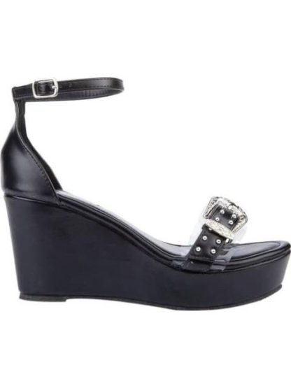 SANDALIA PLATAFORMA HEBILLAS NEGRO VI LINE FASHION