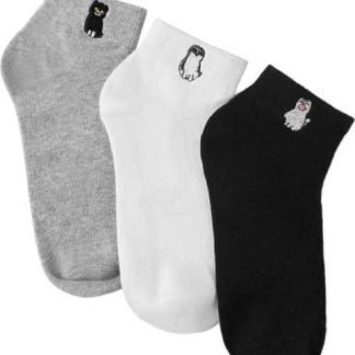 SET 3 PARES TINES DE DAMA CON BORDADO DE GATOS MULTICOLOR LOVE TO LOUNGE