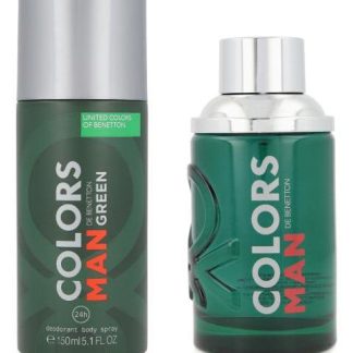 SET BENETTON COLORS GREEN 2PZ 100ML EDT SPRAY