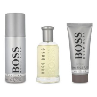 SET BOSS BOTTLED 3PZ 100ML EDT SPRAY SHOWER GEL 100ML