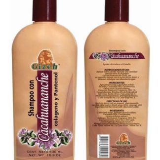 SHAMPOO CON CACAHUANANCHE COLAGENO Y PANTENOL 500ML. PRODUCTOS GIZEH