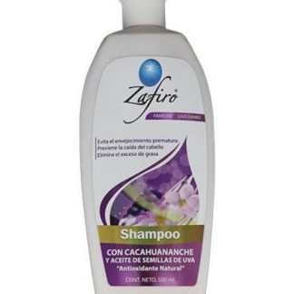 SHAMPOO CON CACAHUANANCHE Y ACEITE DE SEMILLAS DE UVA 500ML. ZAFIRO