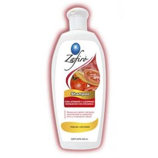 SHAMPOO CON JITOMATE Y LICOPENO 500ML. ENRIQUECIDO CON CERAMIDAS ZAFIRO
