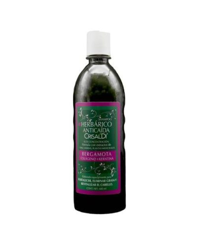 SHAMPOO HERBARICO ANTICAIDA BERGAMOTA COLAGENO + KERATINA 600ML. LAB. CRISALDI