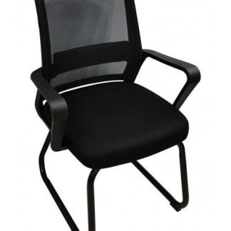 SILLA DE VISITA NEXTEP NE652N CON DESCANSABRAZOS TELA-MALLA COLOR NEGRO
